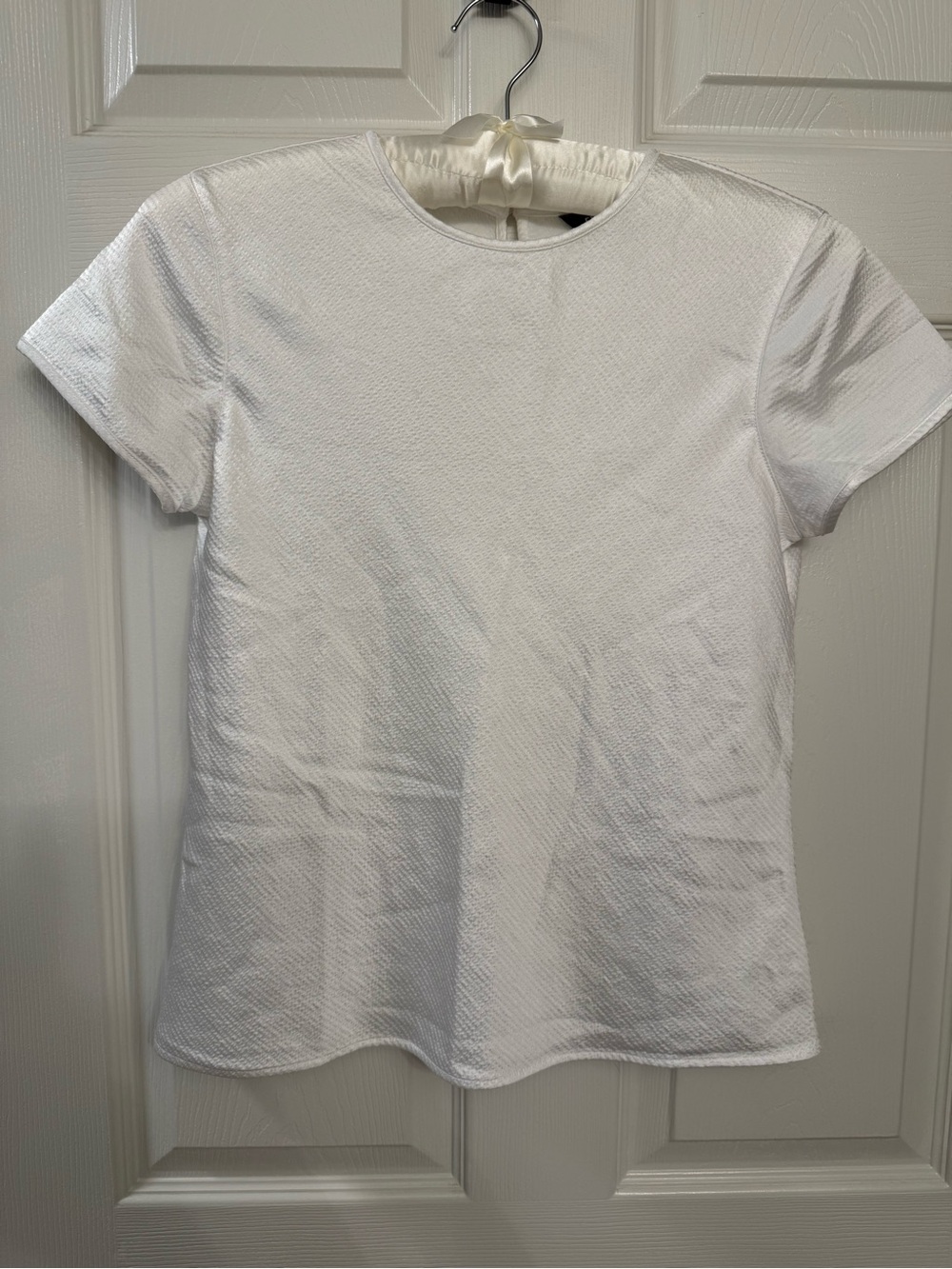 Express Women's White Textured Short-Sleeve
